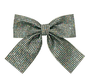 Disco ball oversized bow clip