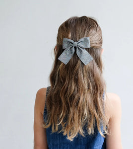 Disco ball oversized bow clip