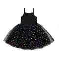 Black and rainbow spot tutu dress