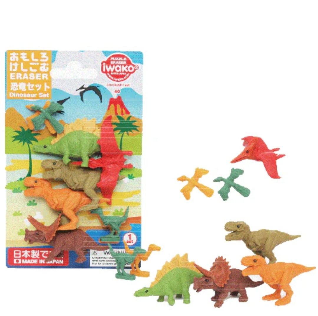 Iwako Dinosaur eraser set