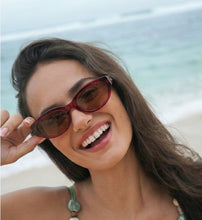 Load image into Gallery viewer, Estella Bartlett Dark Burgundy Siena Oval Women’s Sunglasses
