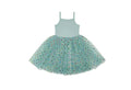 Turquoise rainbow spot tutu dress