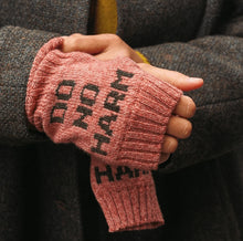 Load image into Gallery viewer, Do No Harm, Take No Shit Wrist Warmers in Cloudberry and Chaffinch by Black and Beech
