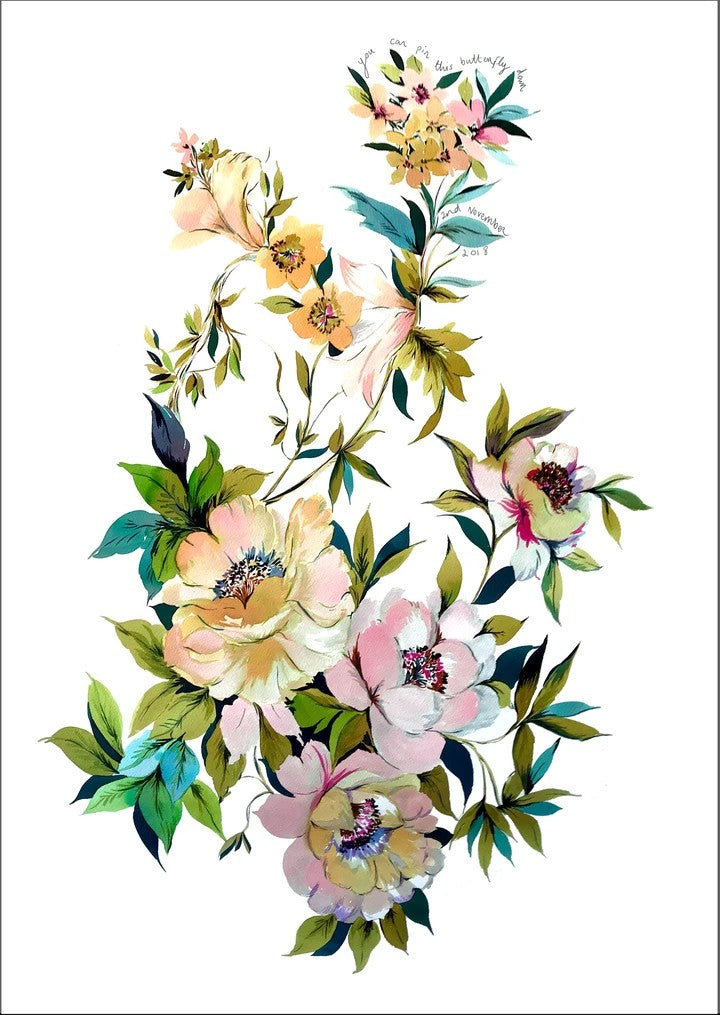 Watercolour Flowers A3 Print by Max Made Me Do It