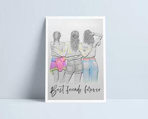 Three Girls (All variations) - A4 Prints by Niki Pilkington