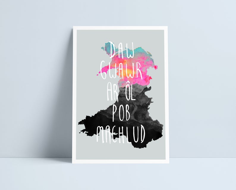 Daw Gwawr ar ol pob Machlud map A4 print by Niki Pilkingon