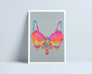 Mermaid bra A4 print by Niki Pilkingon