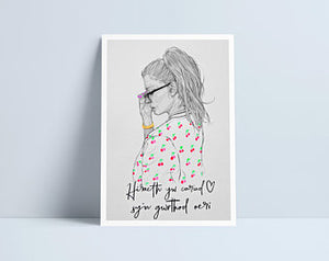 Hiraeth yw cariad sy'n gwrthod oeri - A4 Print by Niki Pilkington