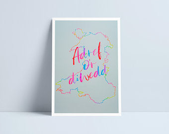 Adref o'r Diwedd map A4 print by Niki Pilkington