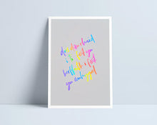 Load image into Gallery viewer, Does dim rhaid i ti fod yn berffaith i fod yn anhygoel / You don&#39;t have to be perfect to be amazing A4 print by Niki Pilkington
