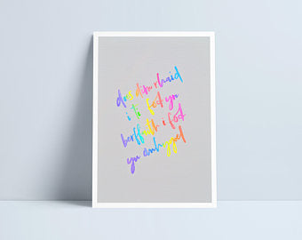 Does dim rhaid i ti fod yn berffaith i fod yn anhygoel / You don't have to be perfect to be amazing A4 print by Niki Pilkington