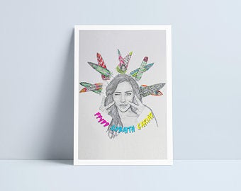 Ffydd Gobaith Cariad A4 print by Niki Pilkington