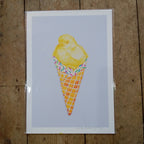 Bunny/chick in ice cream A4 print by Niki Pilkington