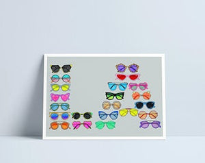 LA Sunglasses A4 print by Niki Pilkington