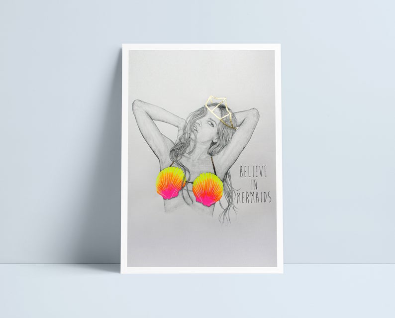Believe in Mermaids - A4 Print by Niki Pilkington