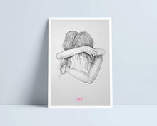 Load image into Gallery viewer, Girls Hugging (All variations) - A4 Prints by Niki Pilkington
