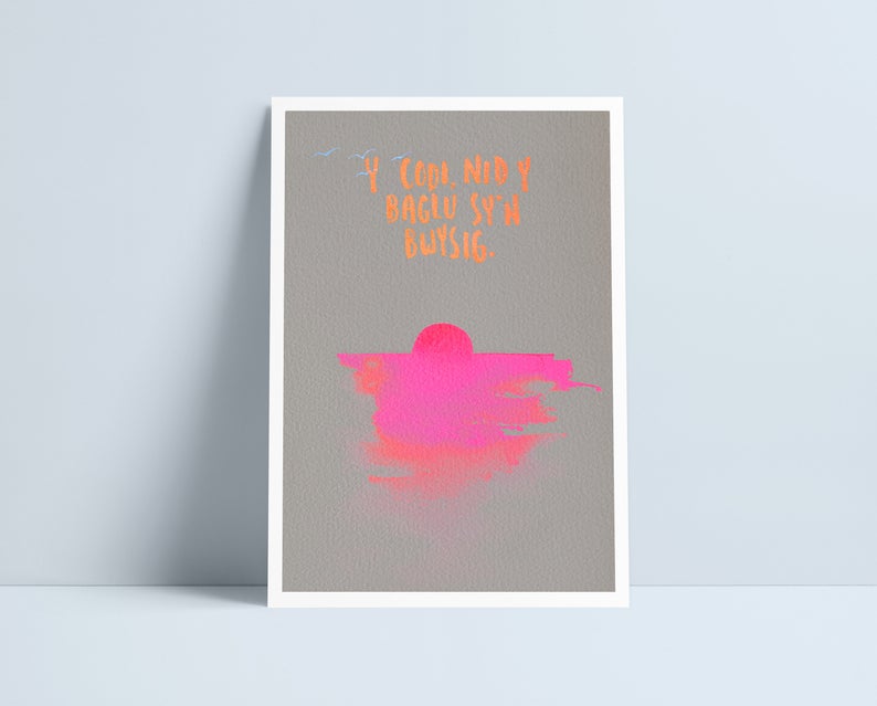Y codi, nid y baglu sy'n bwysig/It's not about the setback, it's about the comeback - A4 Prints by Niki Pilkington