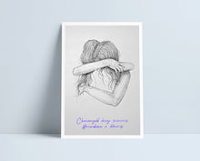 Load image into Gallery viewer, Girls Hugging (All variations) - A4 Prints by Niki Pilkington
