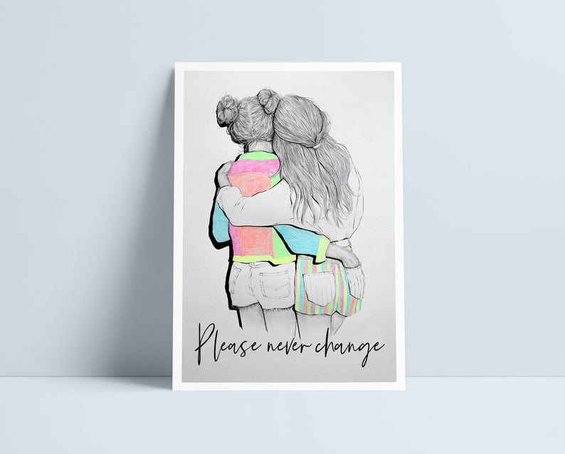 Two Girls (All Variations) - A4 Prints by Niki Pilkington