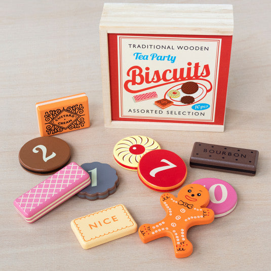 Wooden Tea Party Biscuits