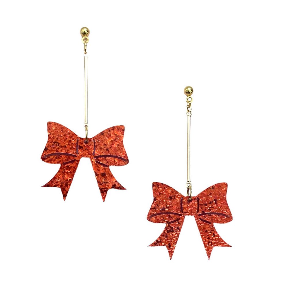 Bow Dangly Earrings by No Basic Bombshell