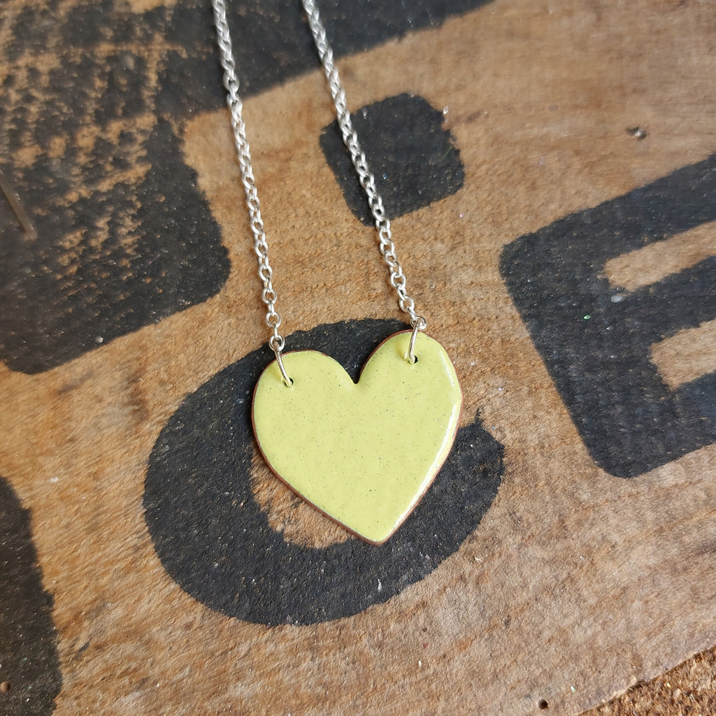 Large Heart Pendant Necklace by Lora Wyn