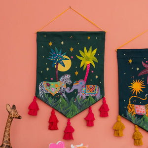 Elephant and Zebra Magical Wall Hanging