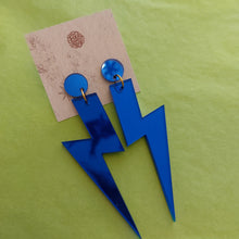 Load image into Gallery viewer, Large statement Lightening Bolt earrings by FizzGoesPop

