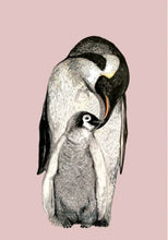 Load image into Gallery viewer, Mama and baby penguin print by Max Made Me Do It
