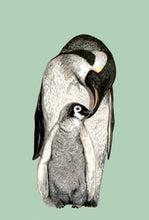 Load image into Gallery viewer, Mama and baby penguin print by Max Made Me Do It

