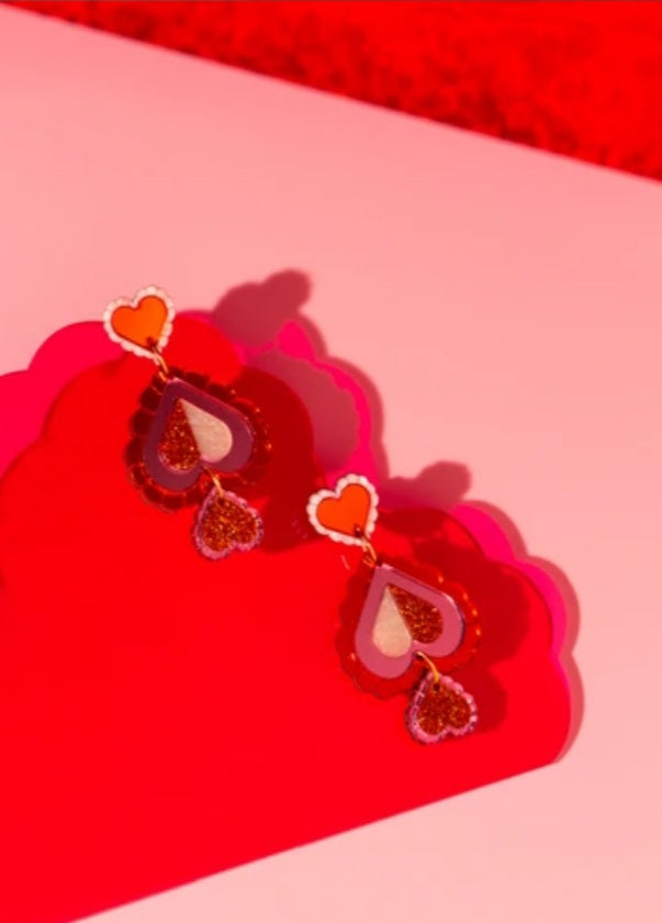 Heart statement earrings by Fizzgoespop
