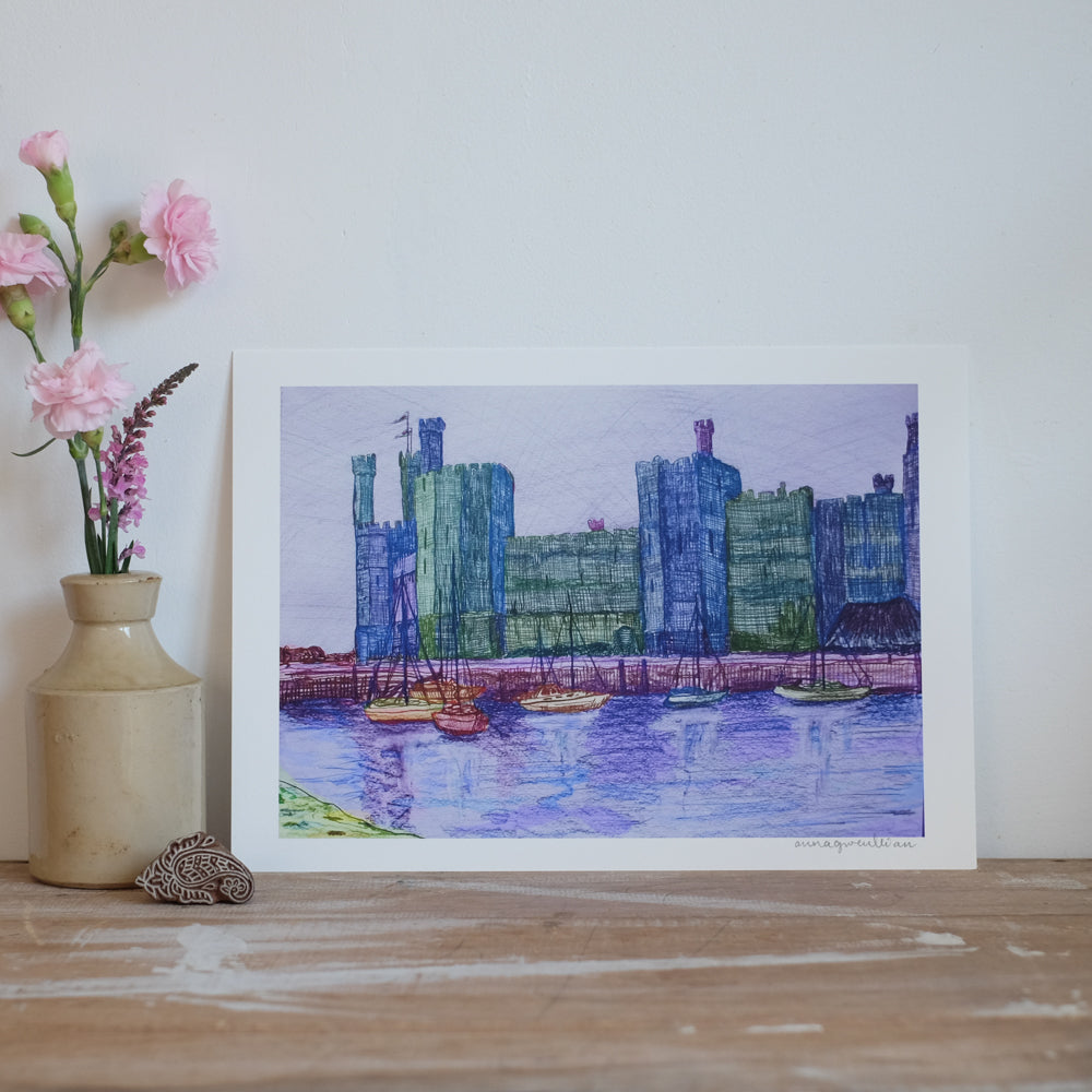 Caernarfon Cei Llechi Print