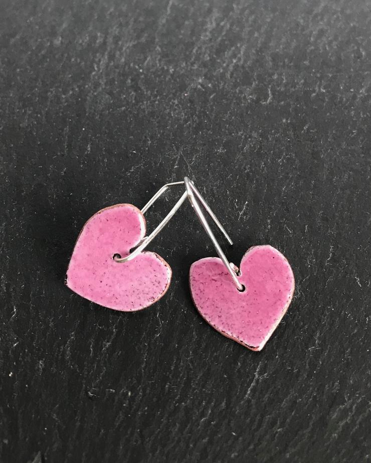 Drop Heart Earrings by Lora Wyn