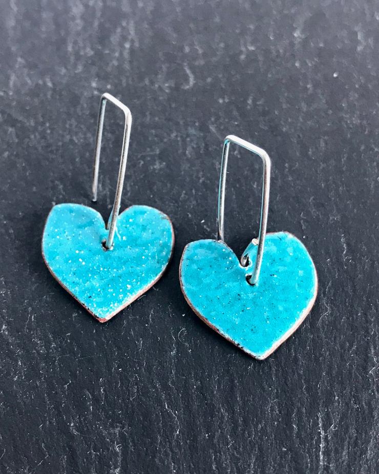 Drop Heart Earrings by Lora Wyn