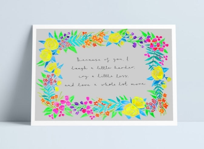 Oherwydd ti / Because of you A4 Print by Niki Pilkington