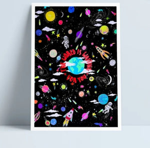 Neon Universe A4 Print