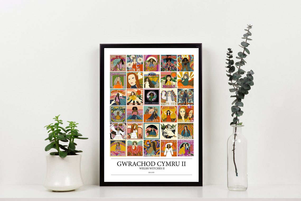 Gwrachod Cymru print gan Efa Lois