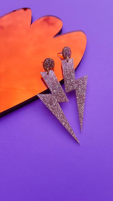 Large statement Lightening Bolt earrings by FizzGoesPop