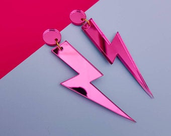 Large statement Lightening Bolt earrings by FizzGoesPop